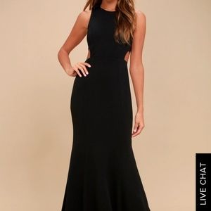 LOVING EMBRACE BLACK CUTOUT MAXI DRESS LULUS